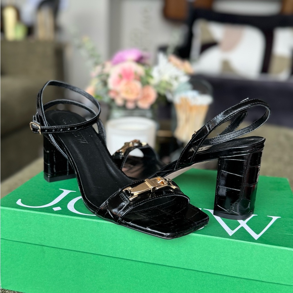 J Crew Elegant Black Strappy Heels